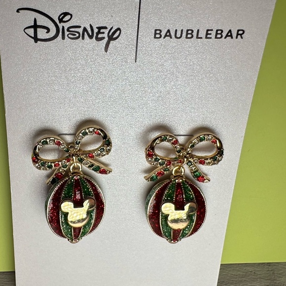 BaubleBar x Disney Mickey Christmas Ornament earrings - Picture 1 of 8